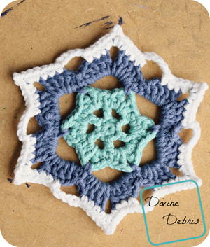 Stiffened Snowflake Ornament Square Pattern